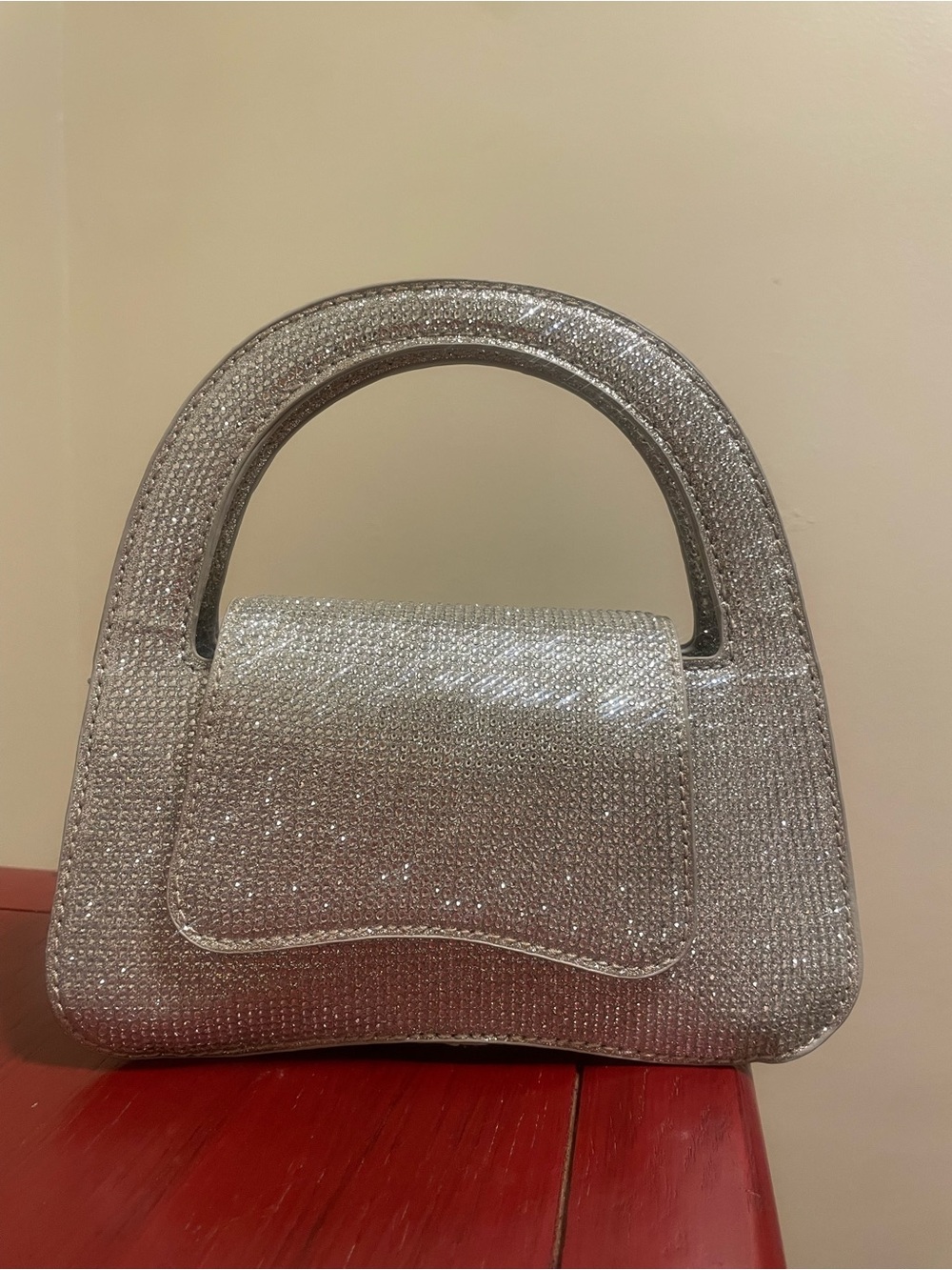 Silver Crystal-Embellished Women's Handbag